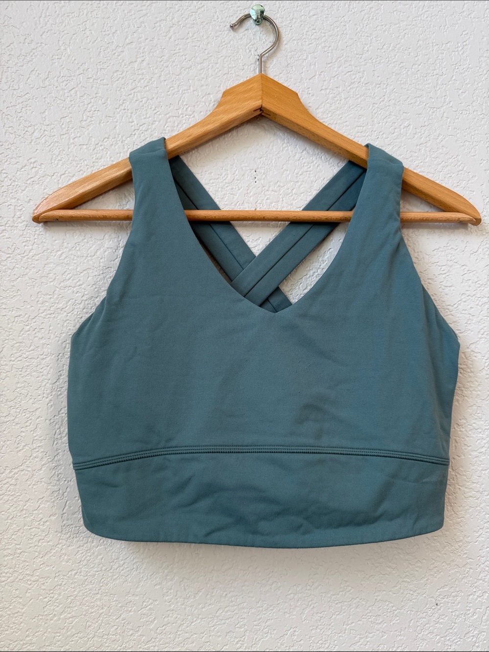 FLX Sports Bra Crop Top Green Blue Size Medium